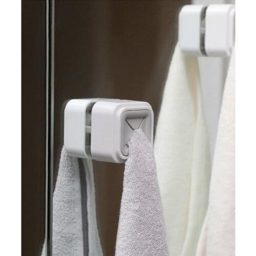 Home Portable Wall Mount Twoel Storage Wash Cloth Clip Organizer Dry Towel Holder Self Adhesive