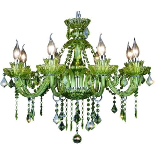 European red crystal hanging lamp living room Restaurant Crystal Lights Minimalist Bedroom Lights Modern led Chandeliers E14