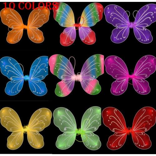 Halloween Christmas Adult Kid Pixie Wing Fairy Multicolor Large Butterfly Girl Costume Fairy Butterfly Wing Holiday Decoration