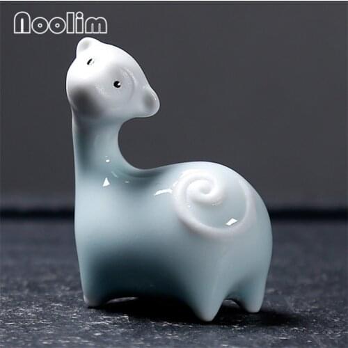 Creative Ceramic Zen Small Animal Crafts Zodiac Signs Ornaments Desktop Tea Pet Bonsai Accessories Home Teahouse Decor Figurine