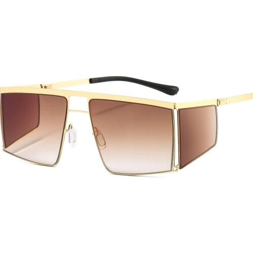 Square Oversized Sunglasses Women 2021 Steampunk Vintage Sun Glasses Fashion Retro Shades Men Eyewear Punk Ladies UV400 Goggle