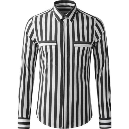 Minglu Long Sleeve Mens Shirts Luxury Wide Stripe Cotton Casual Mens Dress Shirts Fashion Slim Fit Party Male Shirts 3XL