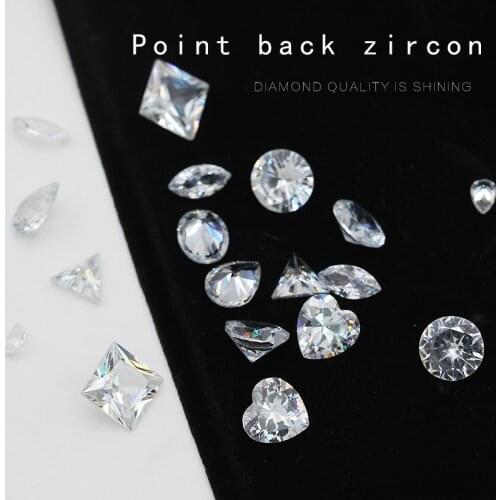 20pcs AAAAA Grade White Multi Shape Size Point back Cubic Zirconia Stone Cut Loose CZ Stone Synthetic Gems For Jewelry