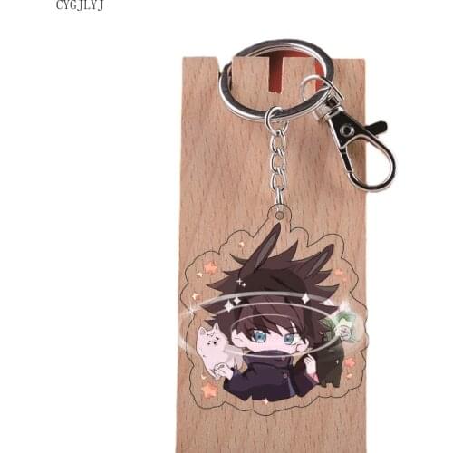 New Anime Jujutsu Kaisen Keychain Man Key Chain for Women Accessories Cute Bag Pendant Key Ring Acrylic Cartoon Friends Gifts