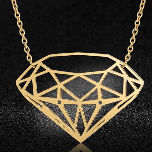 100% Stainless Steel DiamondShaped Fashion Necklace for Women Special Gift Wedding Party Necklaces Female Trendy Jewelry
