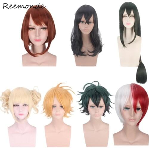 Anime My Hero Academia Cosplay Synthetic Long Medium Short Tsuyu Wig For Girls Boys Ochaco Uraraka Midoriya Izuku Todoroki Shoto