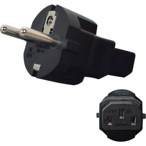 EU TO C13 European Gemany Plug to IEC320 C13 AC Power Adapter Connector Converter Male To Female Socket Conversion Plug