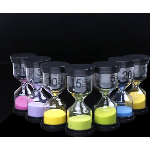 1Pc Desktop Mini Sand Clock Timers 7 Colors 1/3/5/10/15/20/30 Minutes Hourglass Timer for Children Brush Teeth Home Ornament