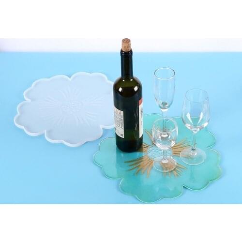 Flower Coaster Silicone Resin Mold Big Small Size Coaster Cup Mat DIY Craft Jewelry Desktop Decoration Casting Mold