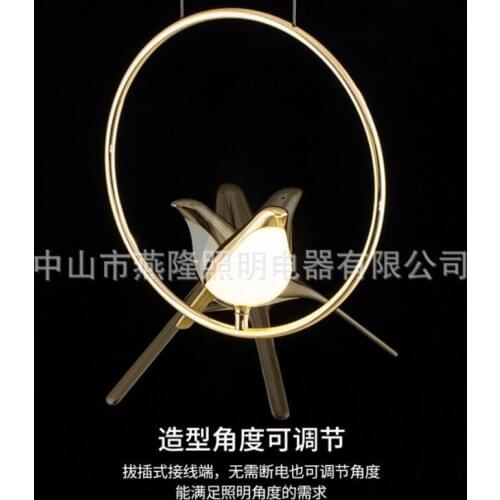 Nordic Modern Design Golden Bird Led Pendant Lights For Bedroom Kitchen Dining Room Hanging Lamp Luxury Home Deco Luster Fixture