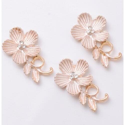 10 PCS 18x28mm Metal Alloy KC Gold Plated Flowers DIY Handmade Accessories For Jewelry Making