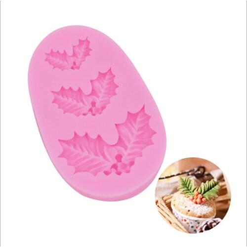 Christmas leaves Shaped silicone mold for confectionery chocolate fondant cake decoration tree leaf baking tools