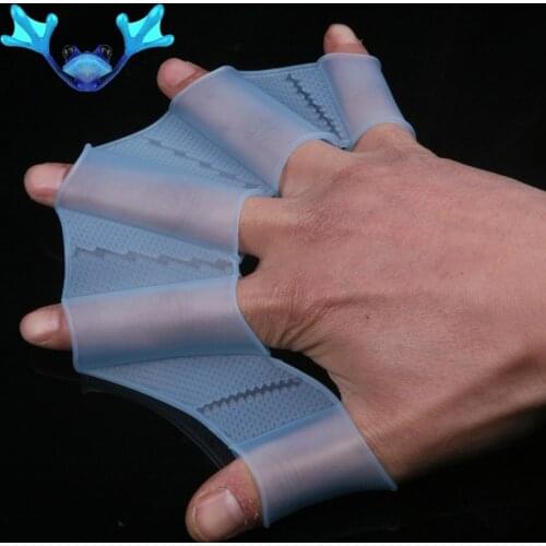 Silicone Hand Swimming Fins Flippers Swim Palm Finger Webbed Gloves Paddle S M L Paddle Improve Resistant Swim Glove Equipment