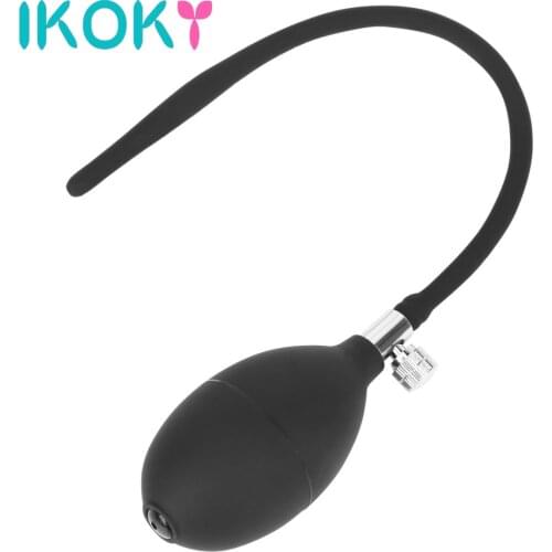 IKOKY Men Masturbation Silicone Urethral Sound Penis Plug Dilators Inflatable Sex Toys For Men Gay Male Urethral Catheter