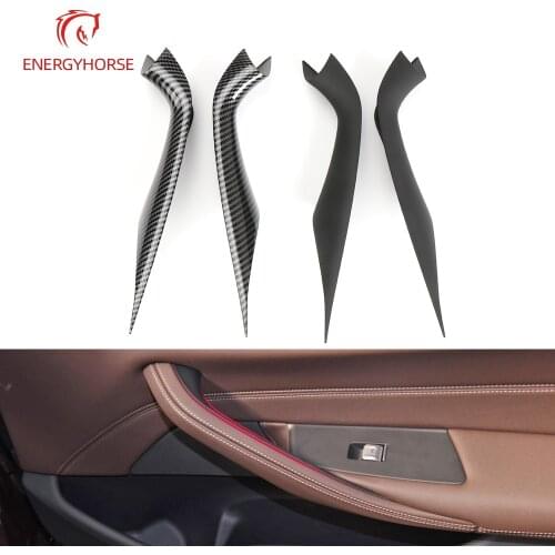 Car styling Interior Door Handle Cover Trim Door Bowl Stickers decoration For BMW 5 series G30 Carbon fiber auto accessorie