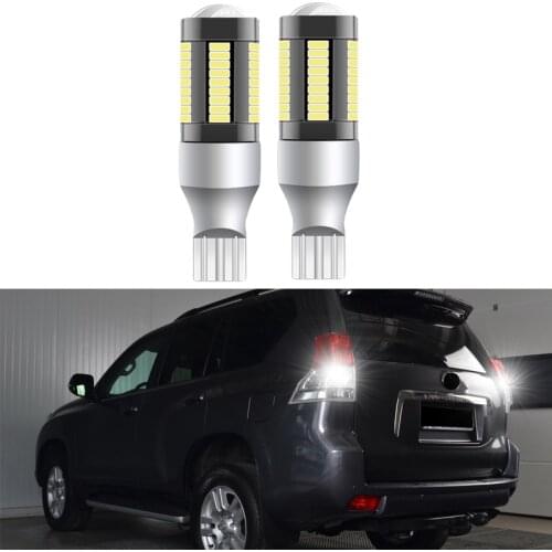 2pcs Super Brightness Back Up Reversing Lights For Land Cruiser Prado 150 2014 2015 2016 2017 T15 W16W 51SMD White Light Lamp