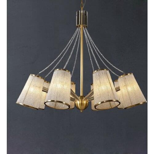 Light luxury crystal chandelier postmodern atmosphere living room dining room lamp creative bedroom model room lights