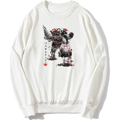 Bioshock Hoodies Big Daddy And Little Sister Sumi Hoodie Anime Men Pollover Sweatshirt Fleece Hoodies Streetwear Harajuku