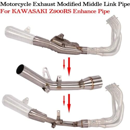 Cat Delete Eliminator Enhanced For KAWASAKI Z900RS Middle Link Pipe Motorcycle Exhaust Stainless Steel Moto Escape Tube Modified