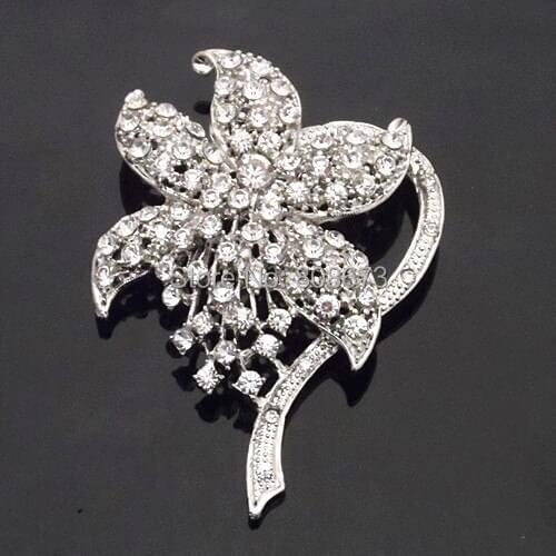 3.2 Inch Vintage Style Luxury Women Big Alloy Flower Brooch Hot Selling Wedding Bouquet Brooch For Bridal