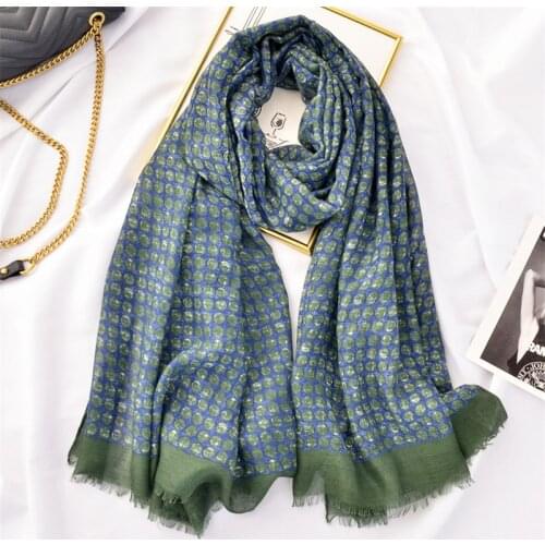 Women Solid Polka Dot Printed Scarf Fashion Girl Spring Summer Dark Green Dots Print Scarf Cape Shawl Wrap Long Scarf