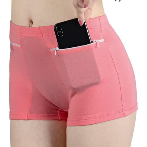 Women Underwear Safety Anti-theft Pants Soft Solid Shorts Boxer Summer Under Skirt With Zipper Pockets Femme Safety Shorts