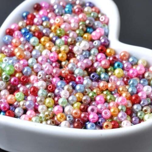 4mm 2000pcs Mixed Pearl Beads Acrylic Spacer Ball Round Beads Fit Jewelry Handmade DIY YKL0032