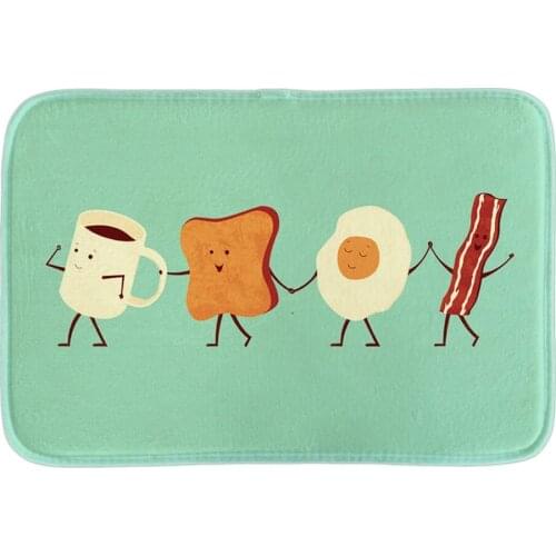 Home Decor Doormat Cute Food Art Illustrations Door Mat Rug Indoor Soft Floor Mat Rug For Office Bedroom Short Plush Fabric