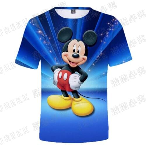 Disney Anime Boy Girl Kids Mickey Mouse Fashion Men Women Children 3D Print T Shirt Summer Short Sleeve Casual Cool Tops Tee