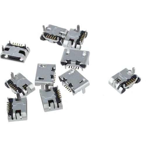 10 Pcs Type B Micro USB Female 5 Pin Jack Port Socket Connector Repair Parts