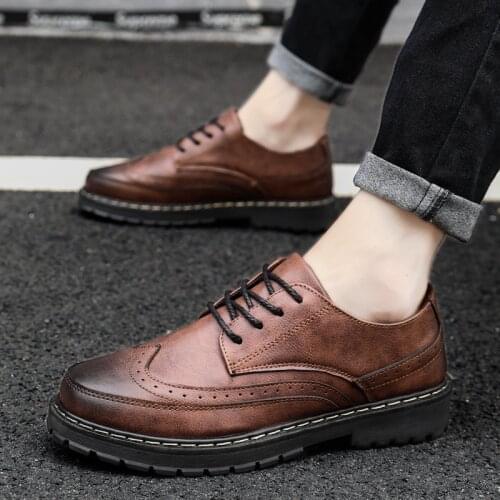 Pop spring men shoes Brock seasons casual men dress shoes zapatos de hombre leather sneakers mens leather shoes