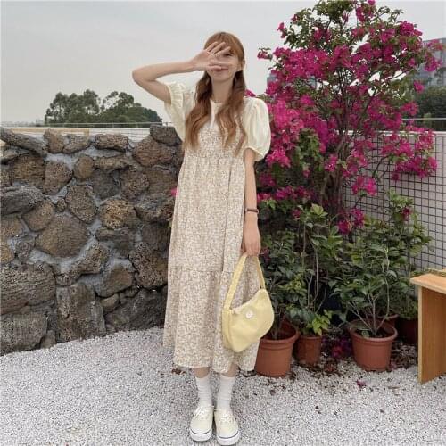 Dress Small Fresh Floral Sling Dress Female Summer New Style Skirt Temperament Korean Style Loose Mid-length Skirt