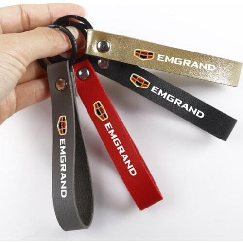 Metal Stainless Steel Car Key Ring Leather Keychain Key Ring Chain for geely emgrand ec7 emgrand 7 ec8