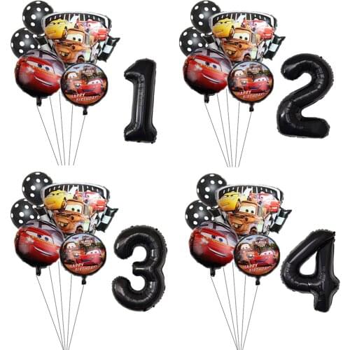 Cartoon Mcqueen Car Birthday Foil Balloons Baby Shower Party Decoration Kids 32inch Number Car Helium Ballons Children Toys