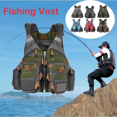Fishing Vest Men Breathable Material Padded Fishing Life Vest Superior Buoyancy Life Safety Jacket Swimming Safety Waistcoat