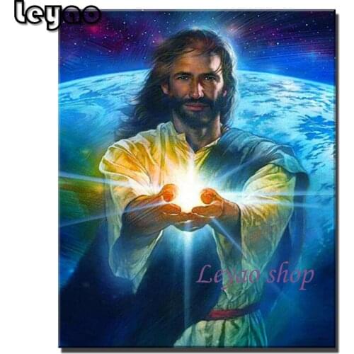 Lord Jesus Diamond Painting Portrait DIY Beaded Needlework Diamond Embroidery Religion Cross Stitch Kit Rhinestones Home Decor
