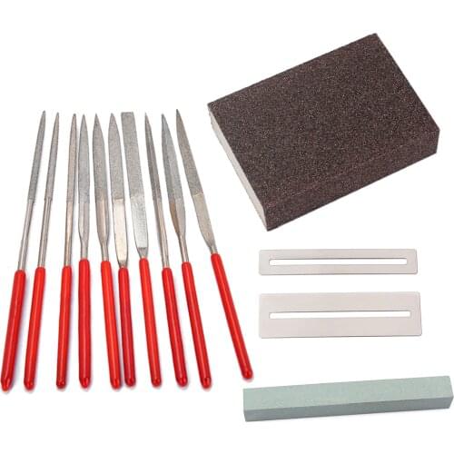 14pcs Guitar Instrument Repair Tool Kit Grinding Stone Sponge Frets Nut File Set