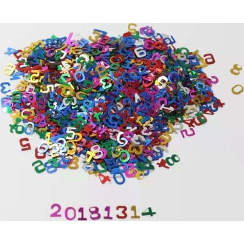 30g 8mm 0-9 Mixed Numbers Sequins PET Nail Flat Paillette Sequin Christmas Party Confetti