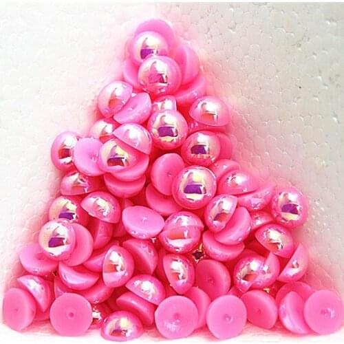Peach Red AB Colors 1.5mm-14mm Half Round ABS Imitation Pearls Beads DIY Jewelry Making Accessories