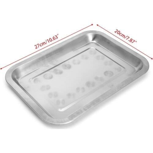 Stainless Steel Rectangular Plate Barbecue Grilled Fish Tray BBQ Food Container
