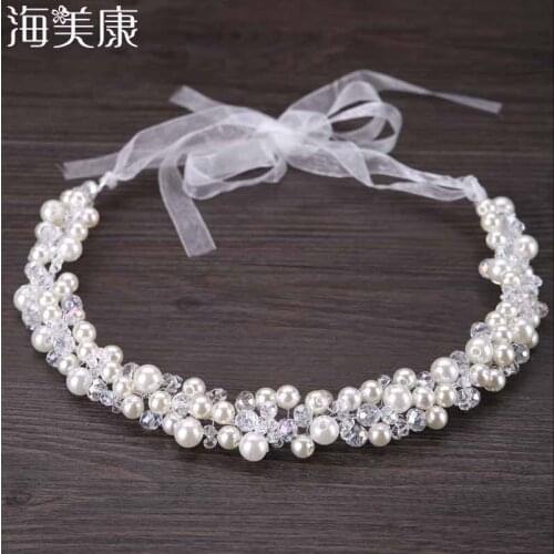 Haimeikang Bridal Hair Accessories Wedding Headpiece Hair jewelry Crown Bride Headband Rhinestone Hair Ornament Crystal Headwear