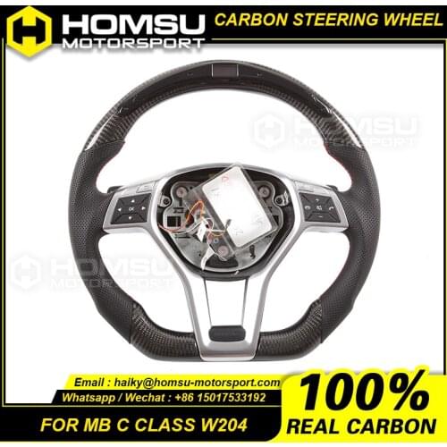 Custom LED racing carbon fiber steering wheel For mercedes benz C Class W204 LED Dispaly racing Carbon Fiber wheel convertible
