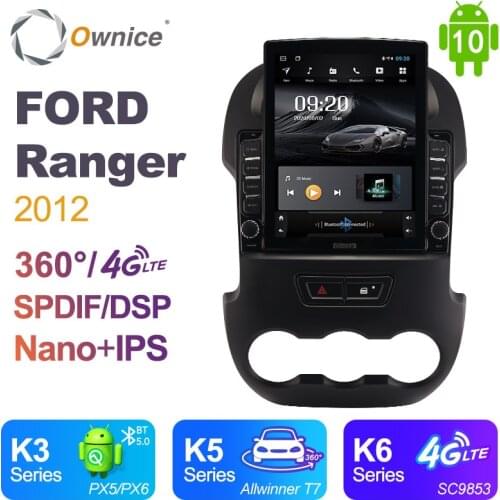 Tesla Style PX6 DSP Android 10 Car DVD Player 4G LTE GPS Navigation Wifi RDS Bluetooth Head Unit For Ford RANGER 2012 Car Radio