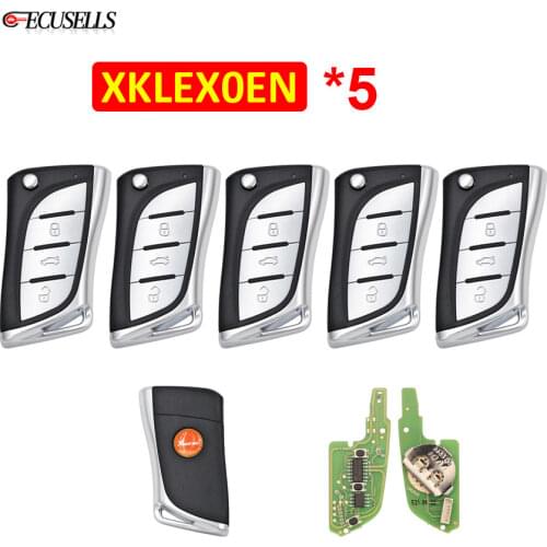5Pcs/Lot Xhorse XK Series 3 Buttons Universal Wire Remote VVDI Remote Car Key For VVDI2 / VVDI Mini / Key Tool Max XKLEX0EN