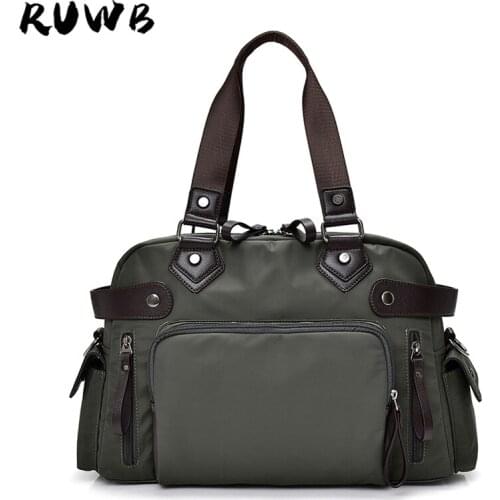 RUWB Men Large Capacity Travel Tote Bag Women Male Casual Shoulder Bags Female Waterproof Nylon Carry on Weekend Cross Body Bags