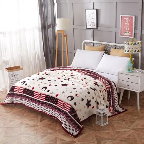 High quality Thicken plush bedspread blanket 200x230cm High Density Super Soft Flannel Blanket to on for the sofa/Bed/Car