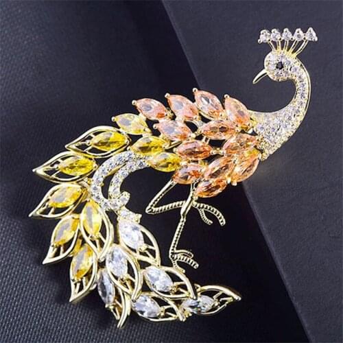 2020 Beautiful Multicolor Crystal Phoenix Brooches For Women Jewelry Gorgeous Zircon Brooch Costume Lapel Animal Bird Pin broche