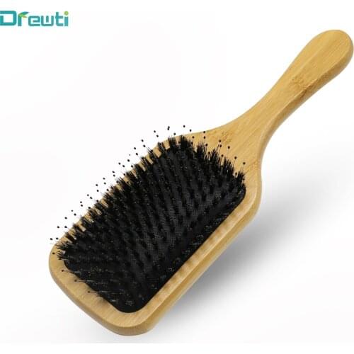 DREWTI Women’s Professional Boar Bristle Nylon Hybrid Hair Brush Air Cushion Massage Comb Styling Tool For Hairdressing
