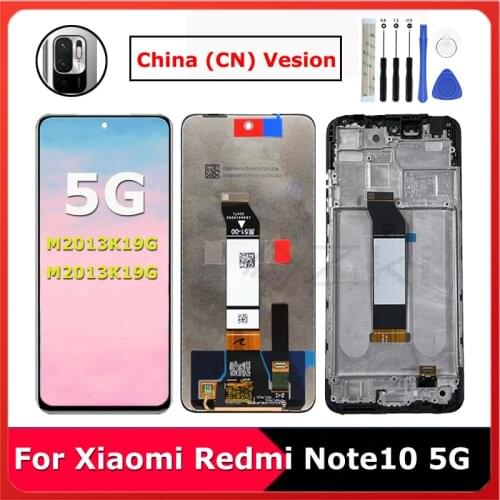 6.5" AAA+ For Xiaomi Redmi Note 10 5G LCD Display M2103K19G Replacement Touch Screen Digitizer Assembly Spare Parts With Frame