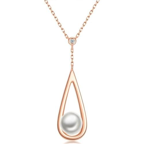 ZOCAI S925 Sliver Pearl Drop-Shaped Necklace Fine Jewelry Pendant for Women Valentines Day Jewelry Romantic Birthday Gift for G